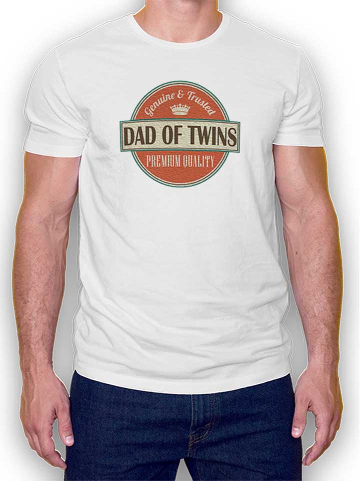 Dad Of Twins T-Shirt weiss L