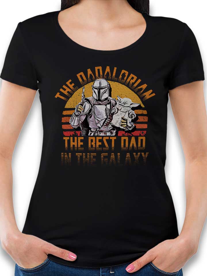 dadalorian-best-dad-in-the-galaxy-damen-t-shirt schwarz 1