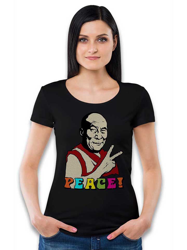 dalai-lama-peace-damen-t-shirt schwarz 2