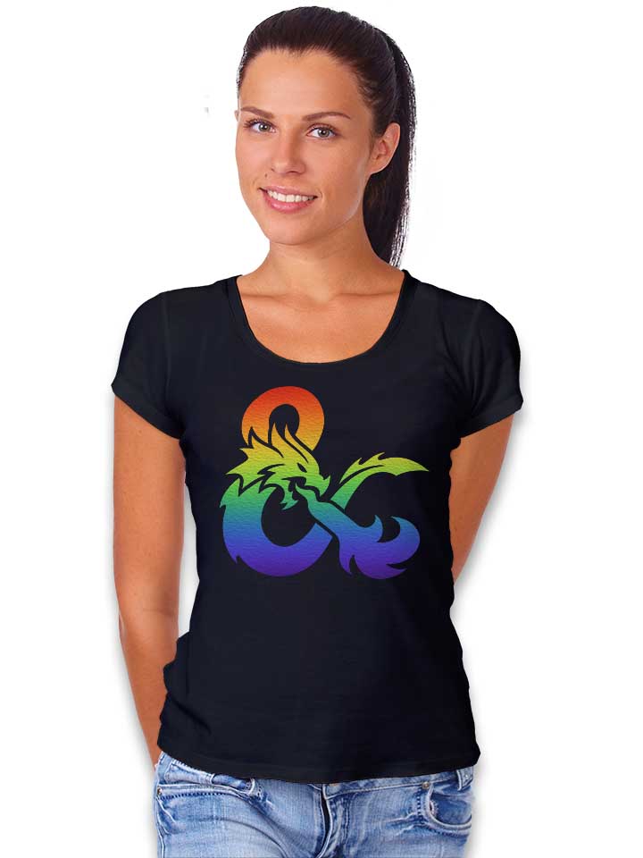 dandd-pride-gradient-logo-damen-t-shirt schwarz 2
