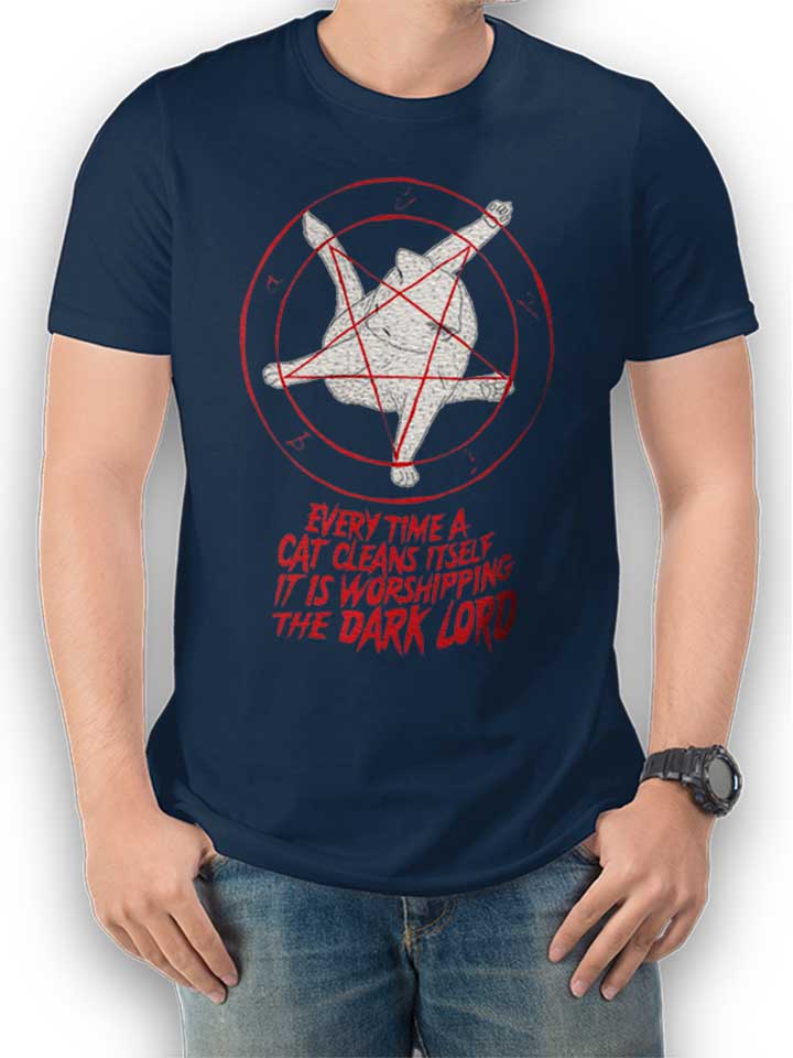 Dark Lord Cat Camiseta azul-marino L