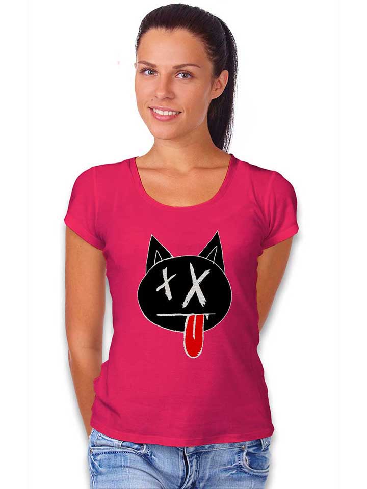 dead-cat-damen-t-shirt fuchsia 2