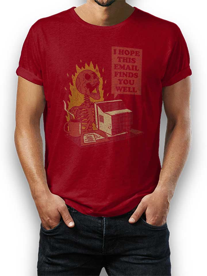 Dead E Mail T-Shirt bordeaux L