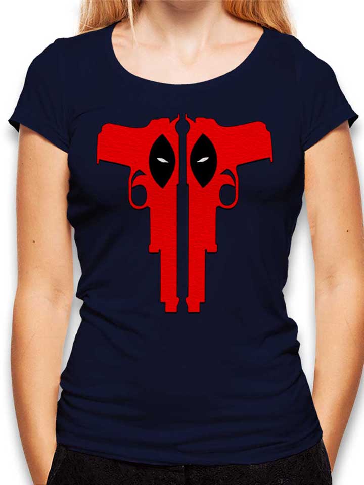 Deadpool Guns Damen T-Shirt dunkelblau L