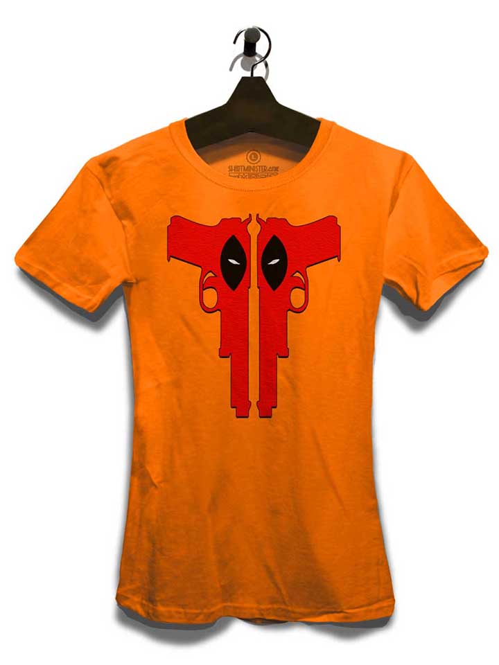 deadpool-guns-damen-t-shirt orange 3