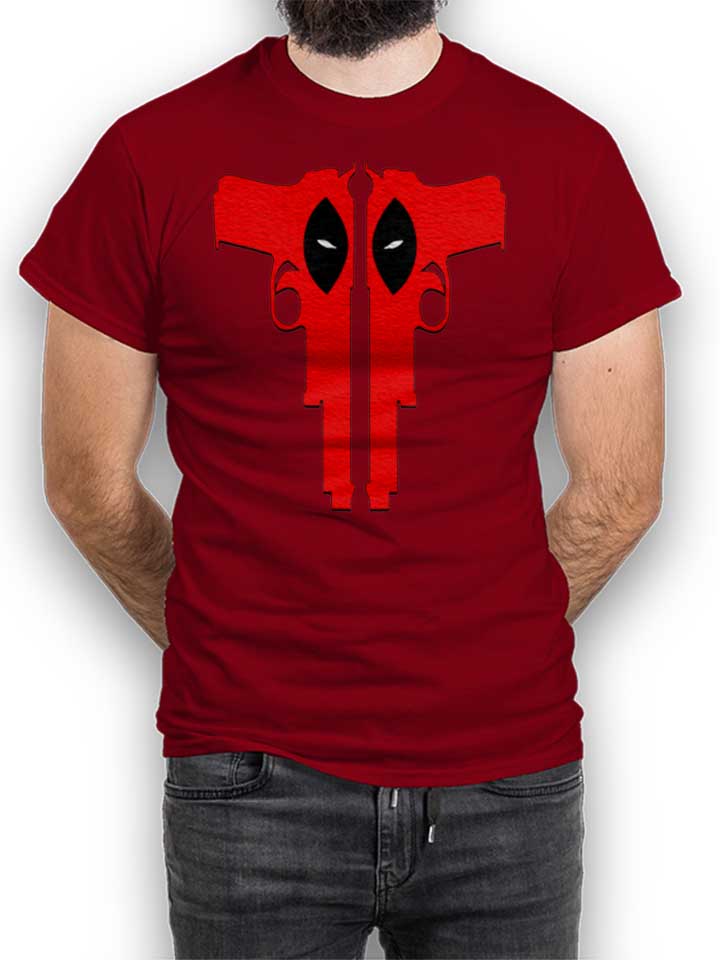 Deadpool Guns T-Shirt maroon L