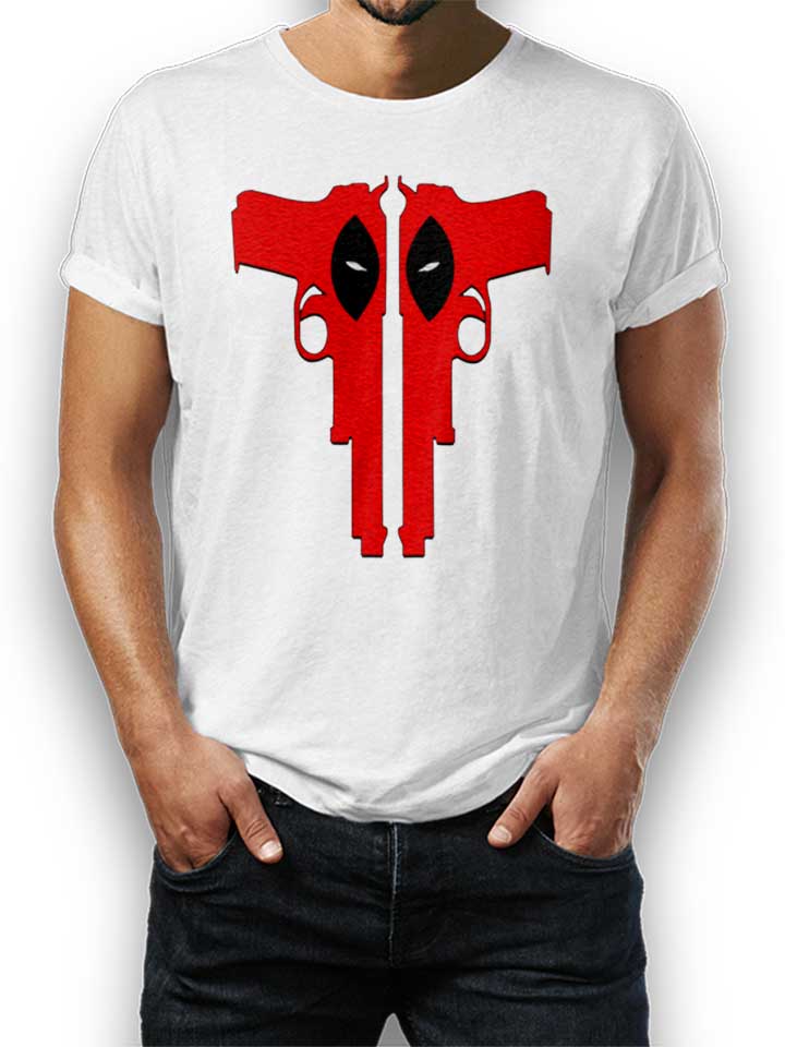 Deadpool Guns Camiseta blanco L
