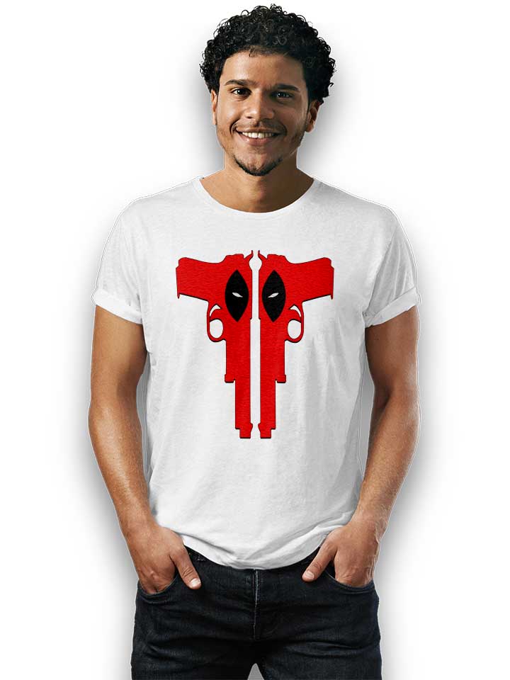 deadpool-guns-t-shirt weiss 2