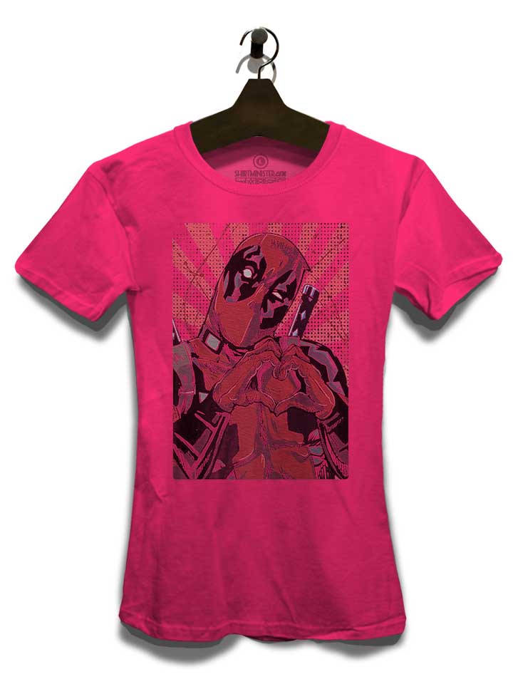 deadpool-hand-heart-damen-t-shirt fuchsia 3