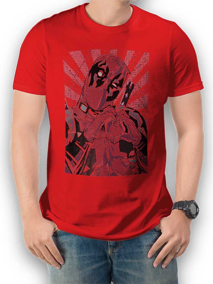 Deadpool Hand Heart T-Shirt rot L