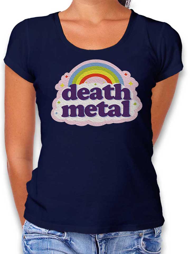 Death Metal Rainbow Womens T-Shirt deep-navy L