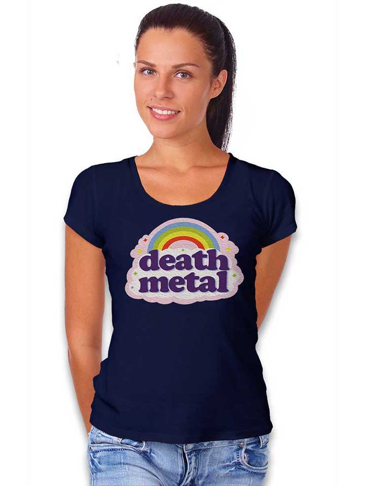 death-metal-rainbow-damen-t-shirt dunkelblau 2