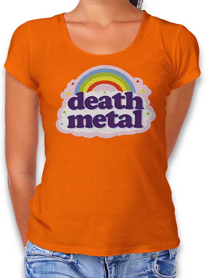 death-metal-rainbow-damen-t-shirt orange 1