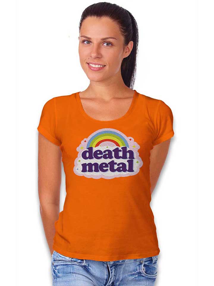 death-metal-rainbow-damen-t-shirt orange 2
