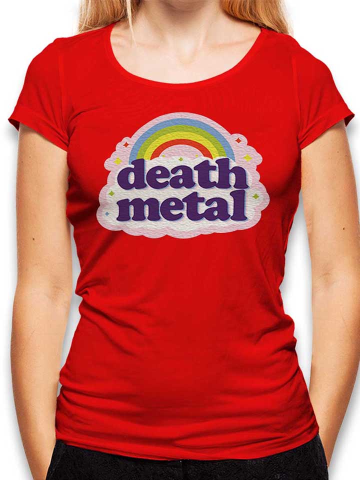 Death Metal Rainbow Camiseta Mujer rojo L