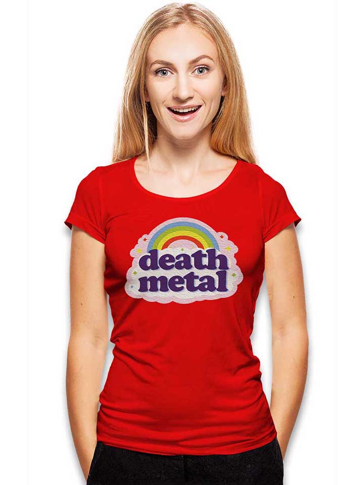 death-metal-rainbow-damen-t-shirt rot 2