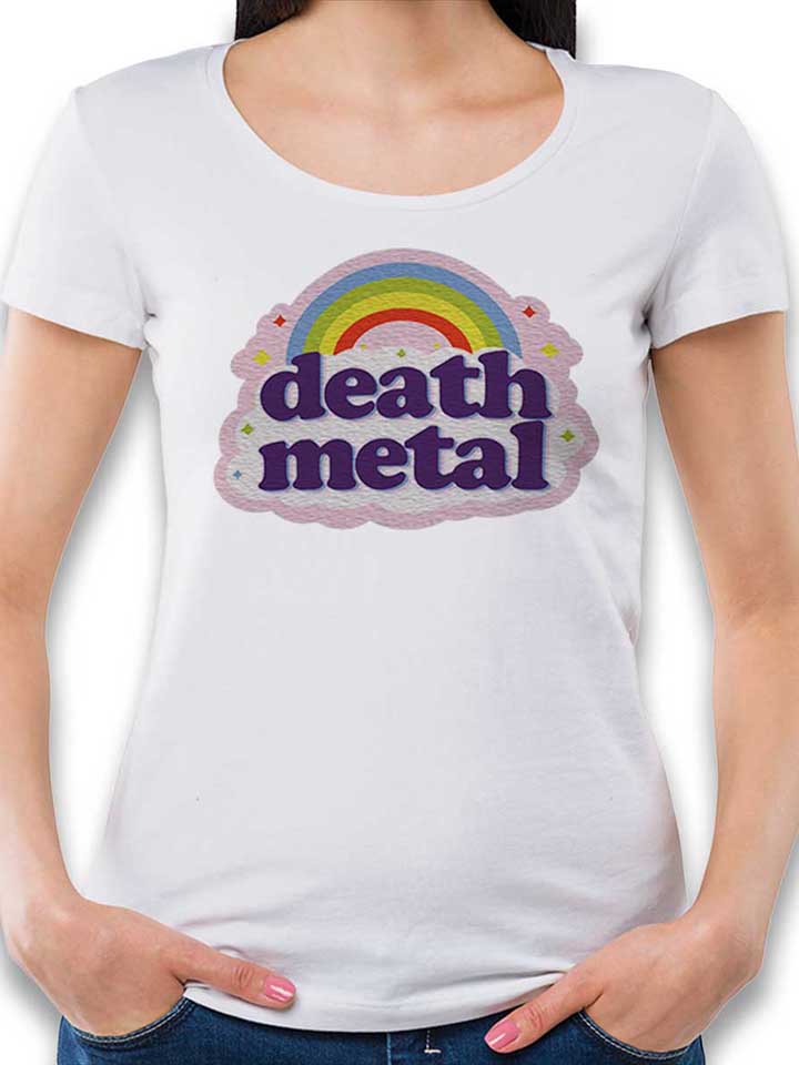 Death Metal Rainbow Damen T-Shirt weiss L