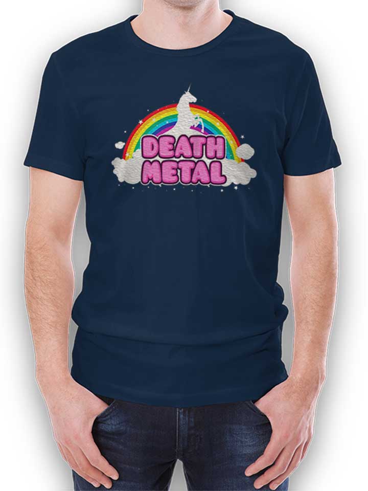 Death Metal Unicorn T-Shirt blu-oltemare L