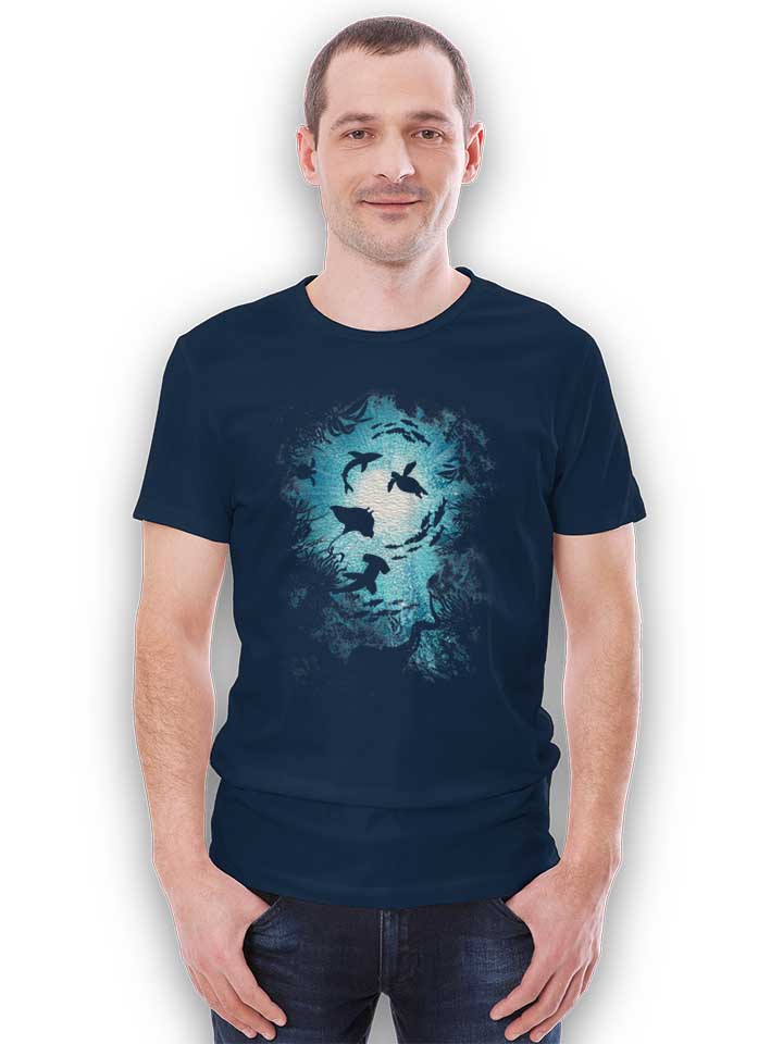 deepness-sea-fishes-t-shirt dunkelblau 2