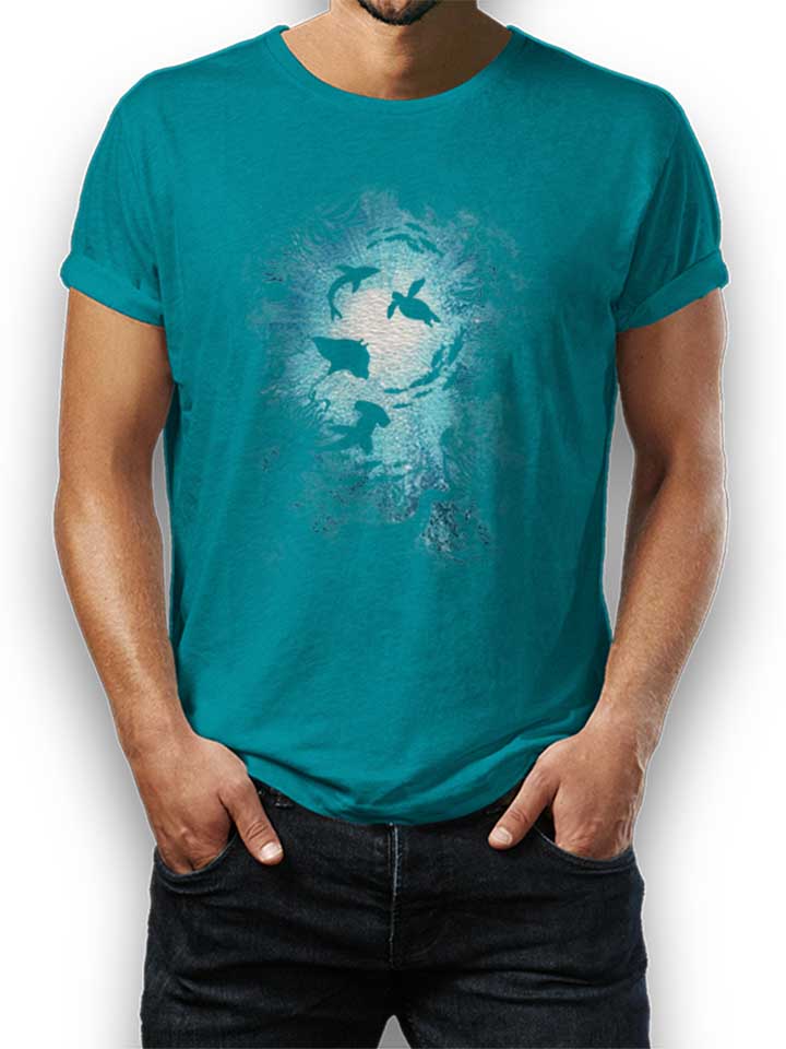 Deepness Sea Fishes T-Shirt tuerkis L