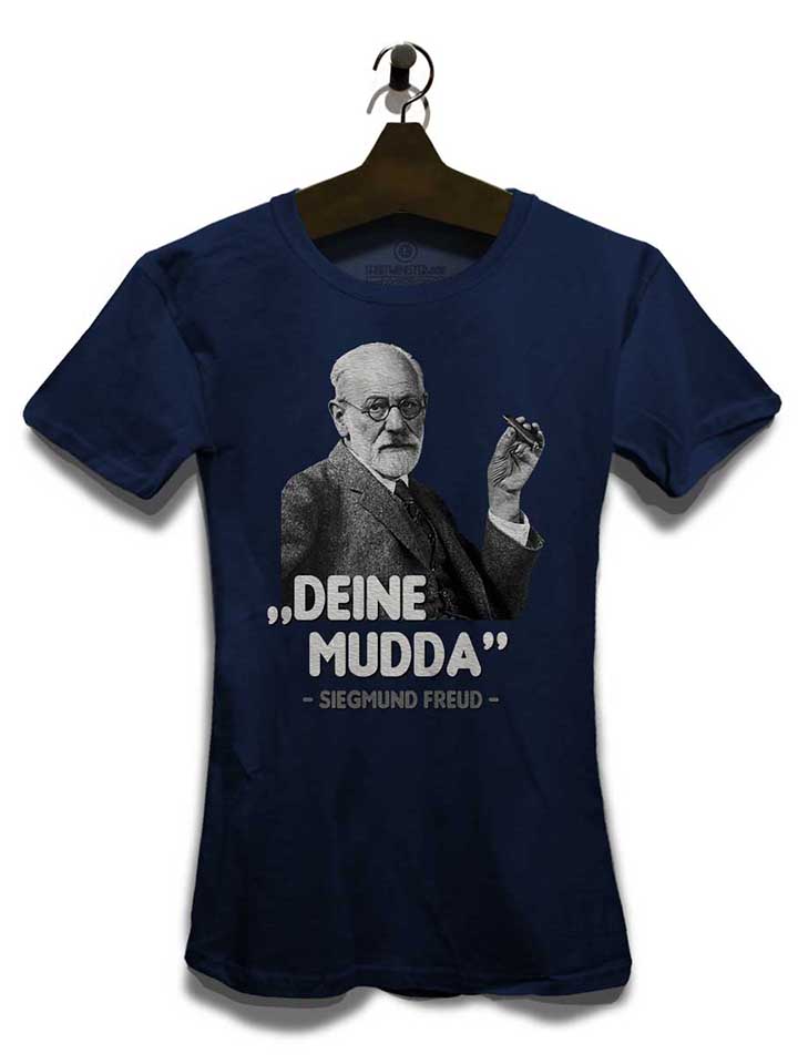 deine-mudda-siegmund-freud-damen-t-shirt dunkelblau 3