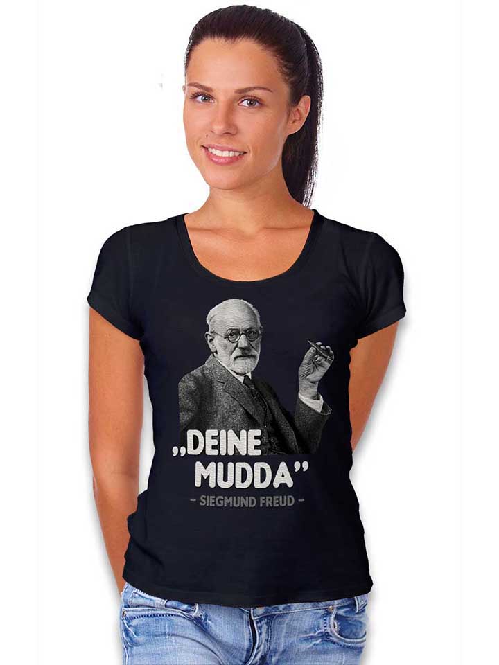 deine-mudda-siegmund-freud-damen-t-shirt schwarz 2