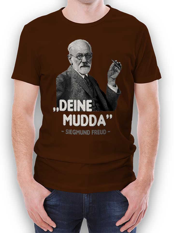 Deine Mudda Siegmund Freud T-Shirt braun L