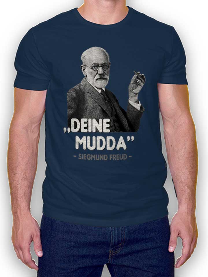 Deine Mudda Siegmund Freud T-Shirt dunkelblau L