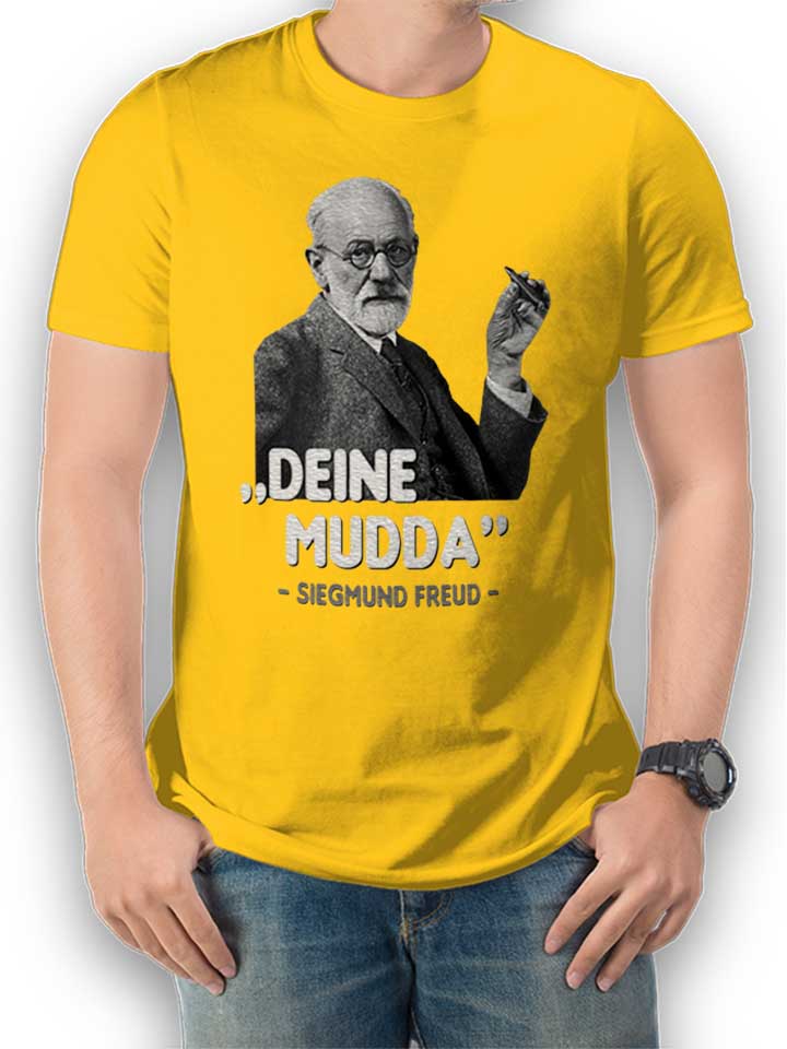 Deine Mudda Siegmund Freud T-Shirt yellow L