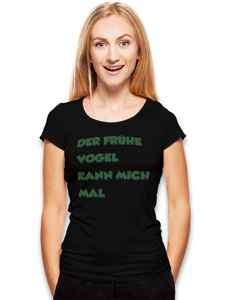 der-fruehe-vogel-damen-t-shirt schwarz 2