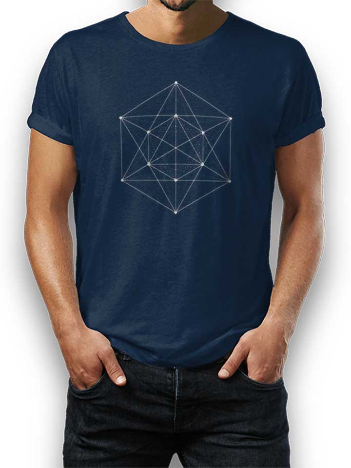 Dice Geometry T-Shirt bleu-marine L
