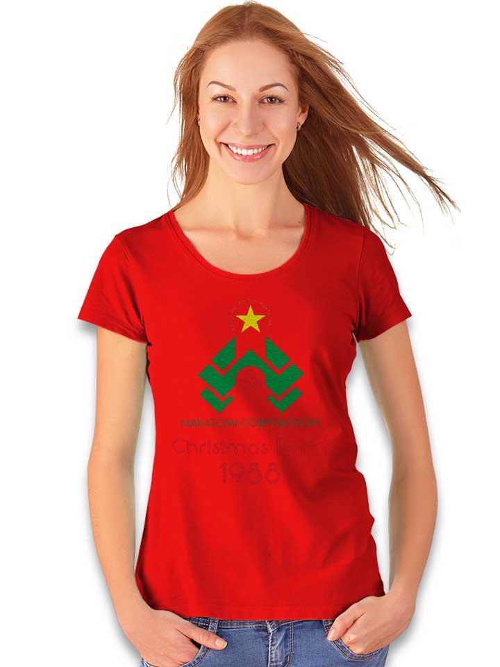 die-hard-christmas-party-damen-t-shirt rot 2