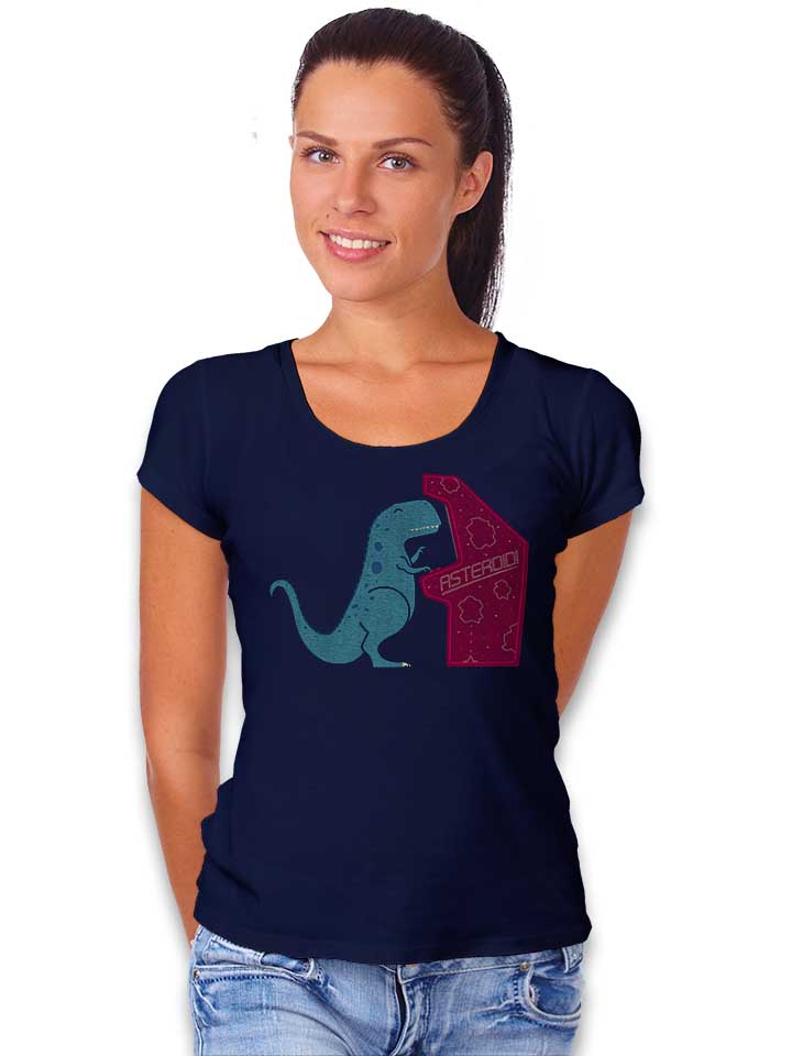 dino-arcade-asteroids-damen-t-shirt dunkelblau 2