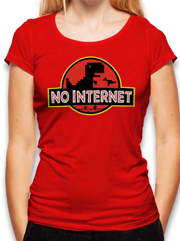 Dino No Internet Park Damen T-Shirt rot L
