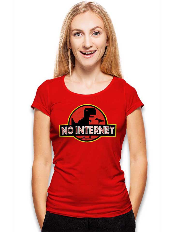 dino-no-internet-park-damen-t-shirt rot 2