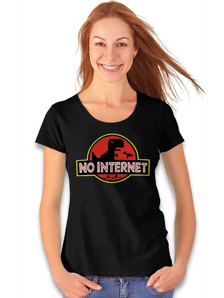 dino-no-internet-park-damen-t-shirt schwarz 2