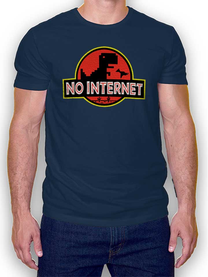 Dino No Internet Park T-Shirt dunkelblau L