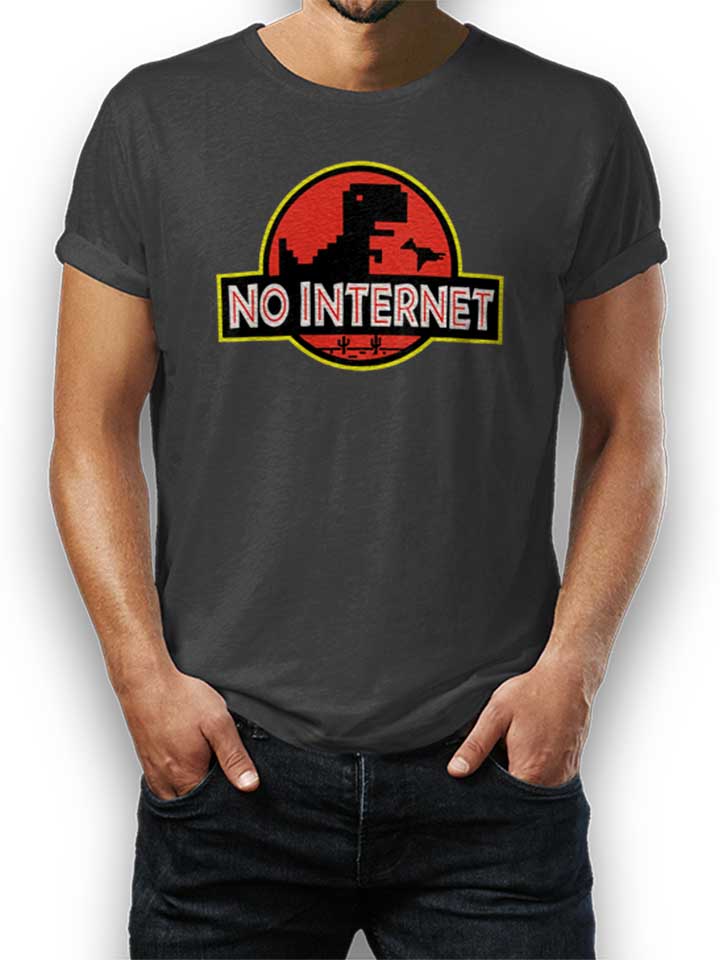 Dino No Internet Park T-Shirt dark-gray L
