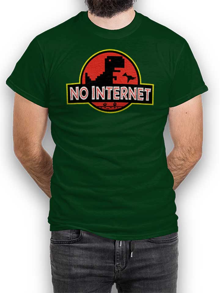 Dino No Internet Park T-Shirt dark-green L