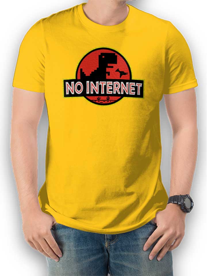 Dino No Internet Park T-Shirt yellow L