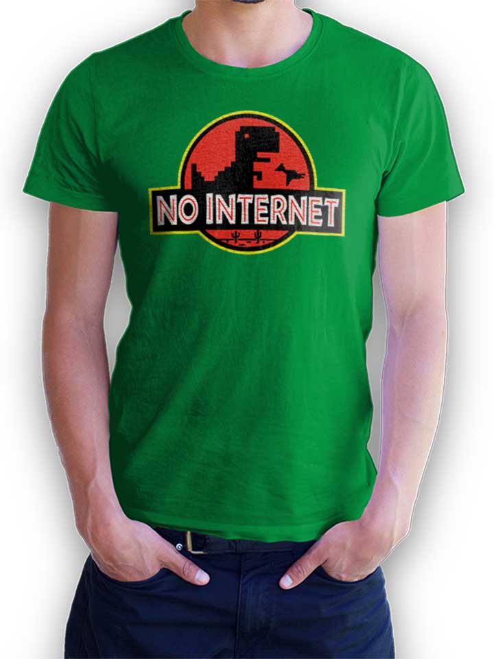 Dino No Internet Park T-Shirt green L