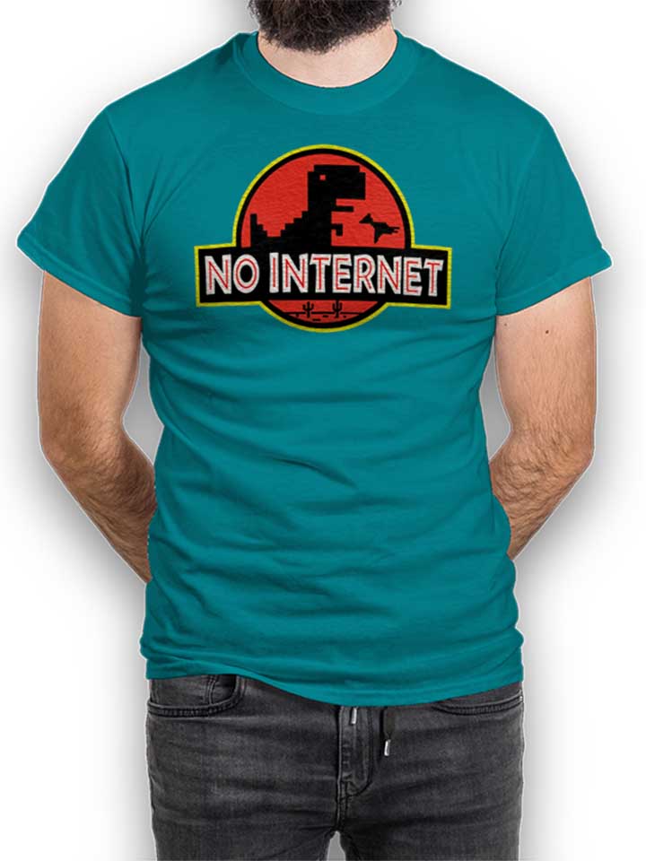Dino No Internet Park T-Shirt turquoise L