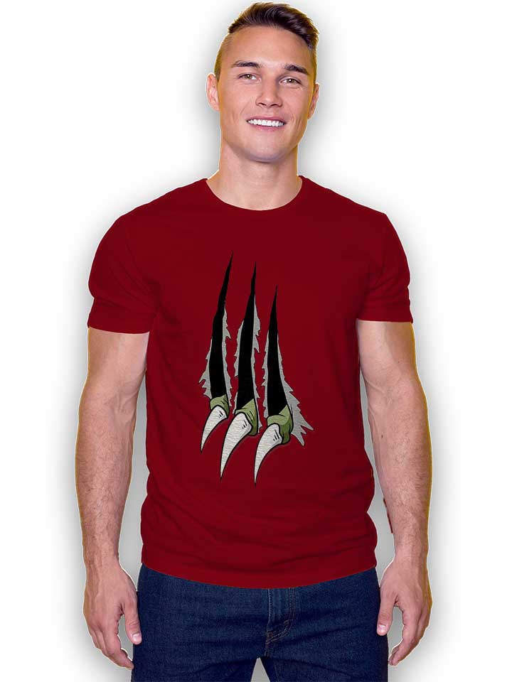 dinosaur-claw-t-shirt bordeaux 2