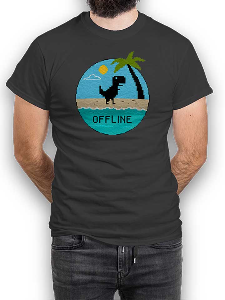 Dinosaur Offline Camiseta gris-oscuro L