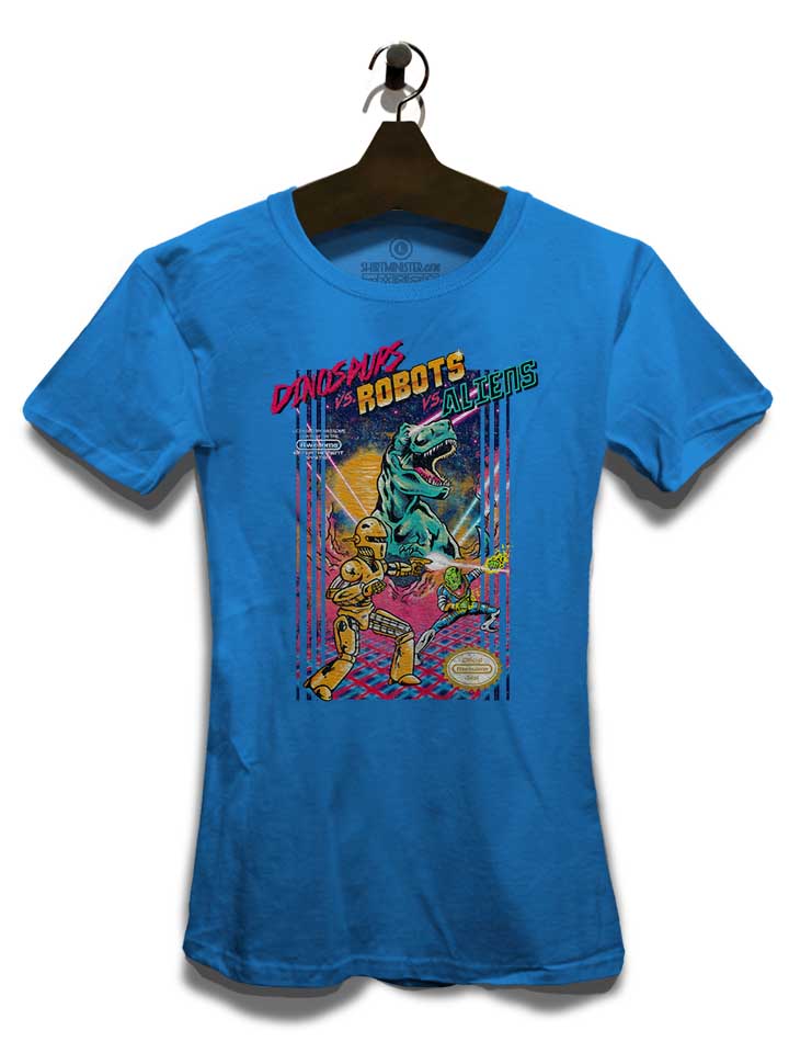 dinosaurs-vs-robots-vs-aliens-damen-t-shirt royal 3