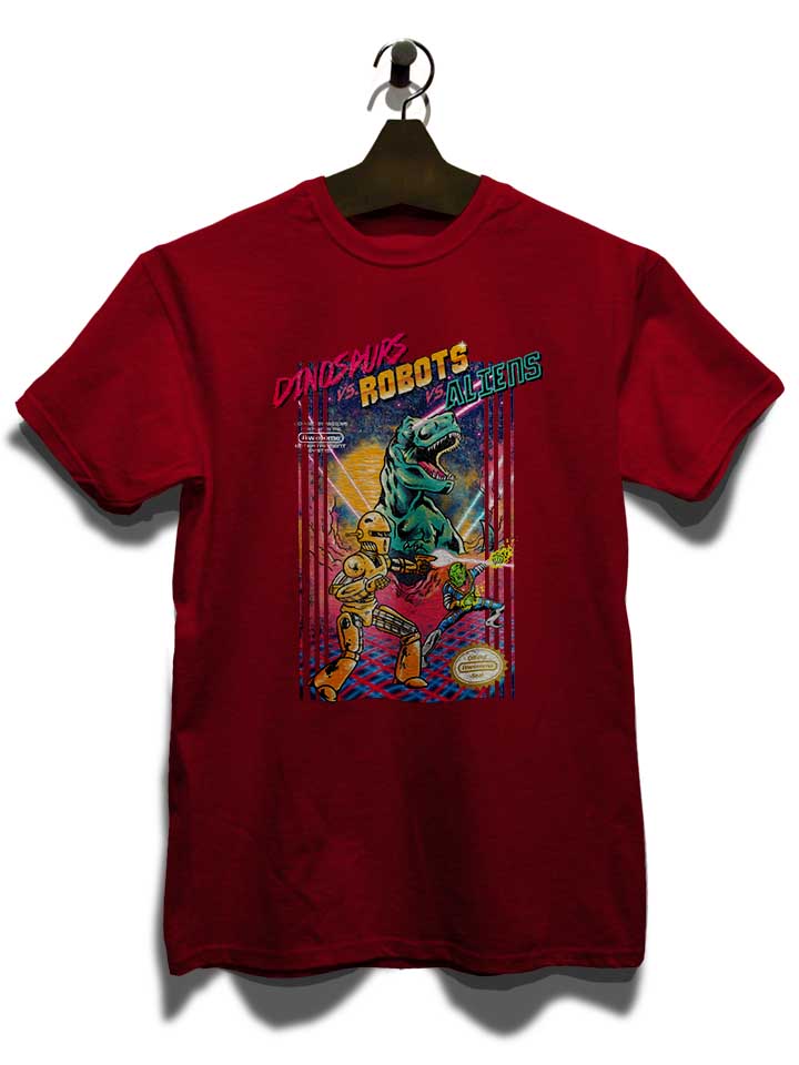 dinosaurs-vs-robots-vs-aliens-t-shirt bordeaux 3