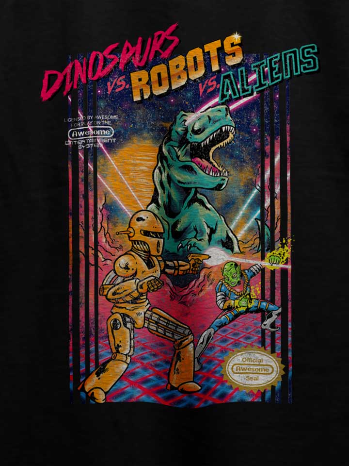dinosaurs-vs-robots-vs-aliens-t-shirt schwarz 4