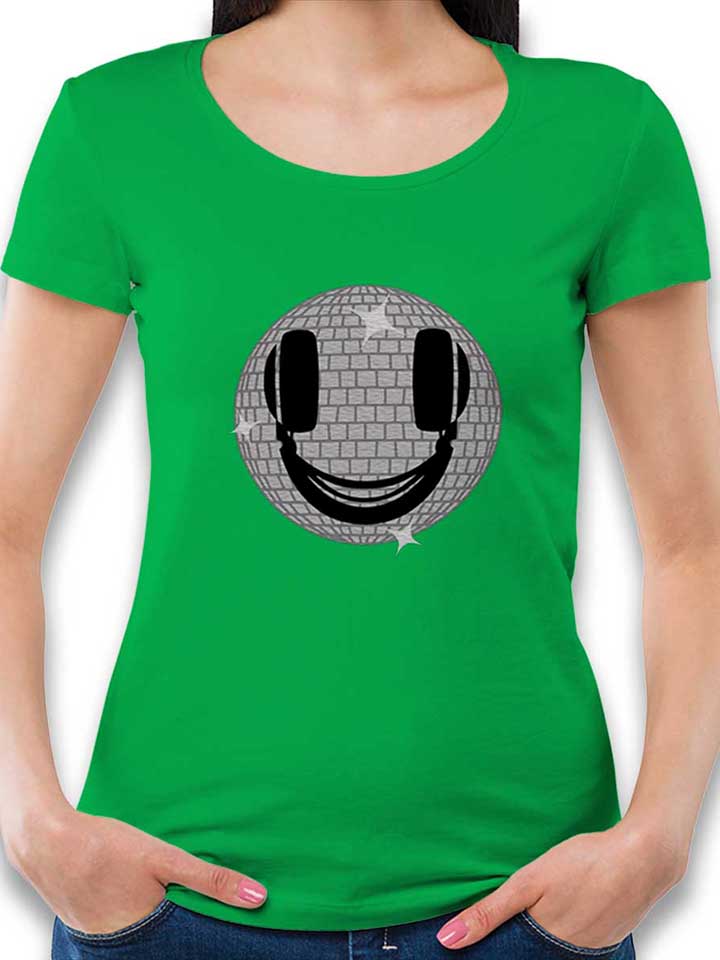 Disco Smiley Damen T-Shirt gruen L