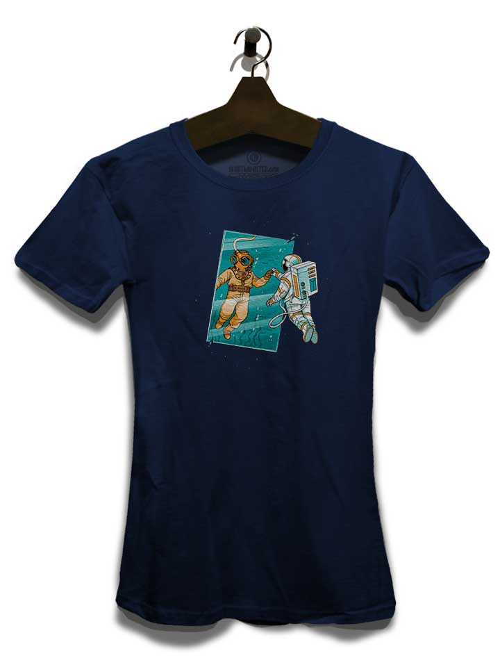 diver-astronaut-mirror-damen-t-shirt dunkelblau 3