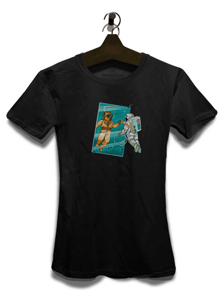diver-astronaut-mirror-damen-t-shirt schwarz 3
